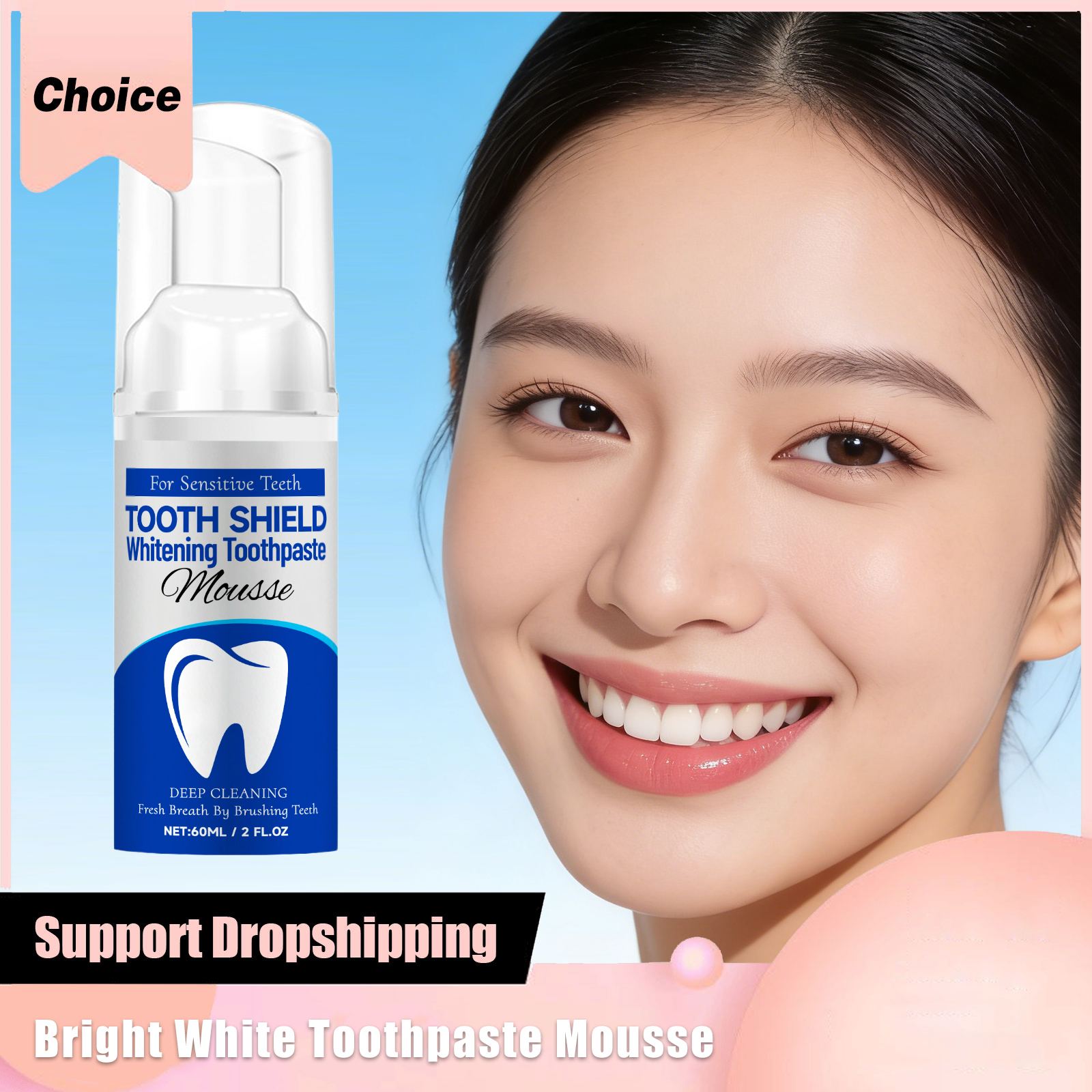 Teeth Whitening Mousse - Hydroxyapatit Zahnpasta für strahlend weiße Zähne,