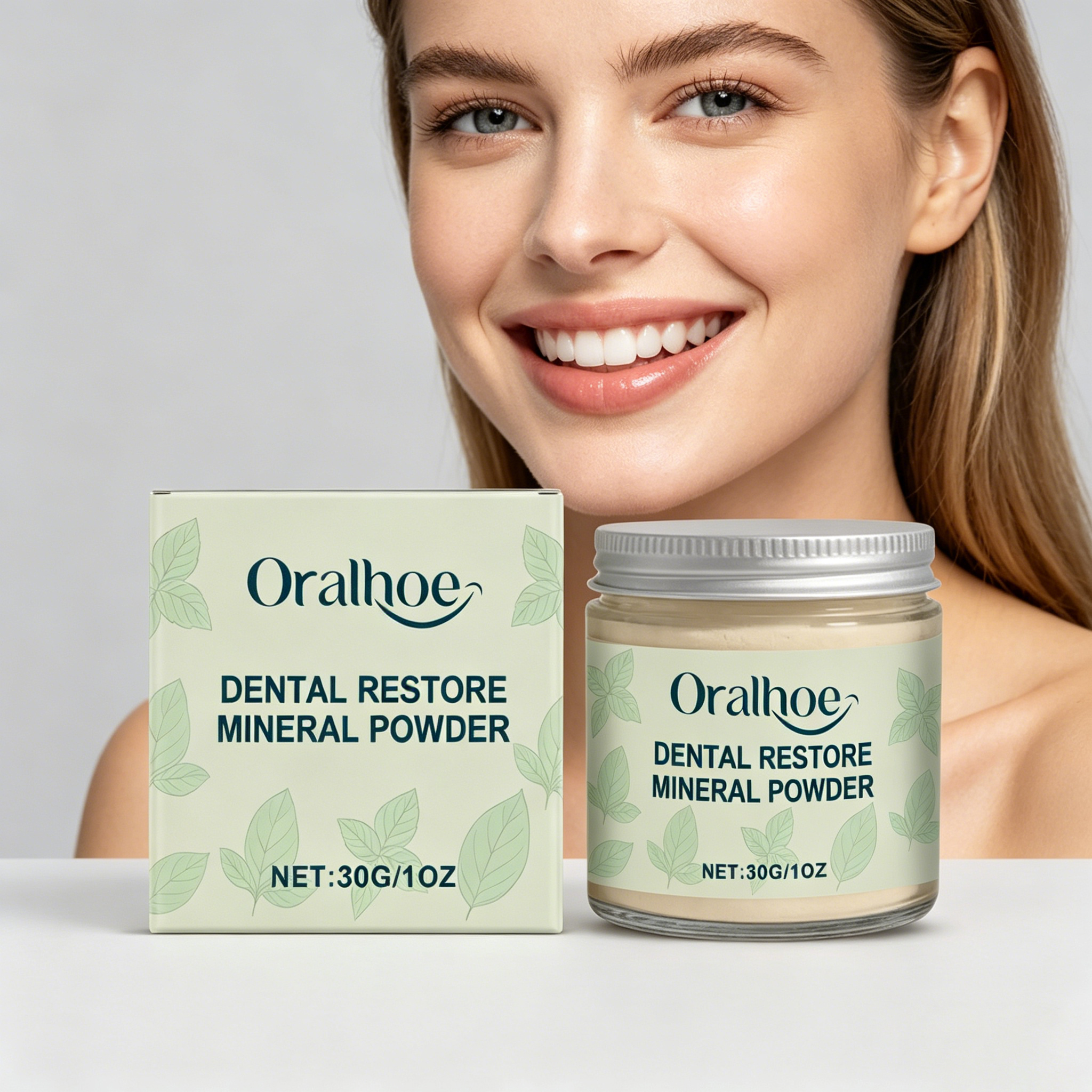 Teeth Whitening Or Bleaching - ORALHOE Zahnwiederherstellungs-Mineralpulver zur Aufhellung Gelber Zähne,