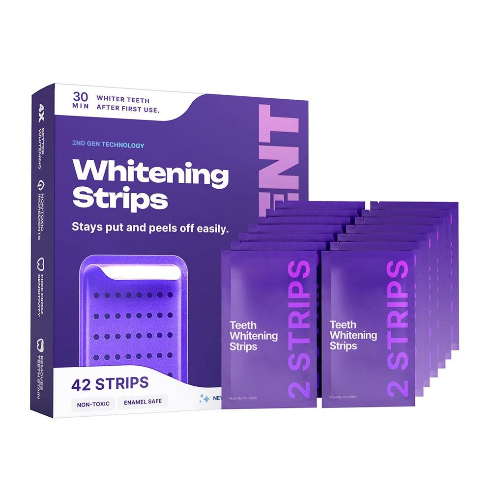 Teeth Whitening Gel Refills - 42er Pack Lila Zahnaufhellungsstreifen - 30-Minuten