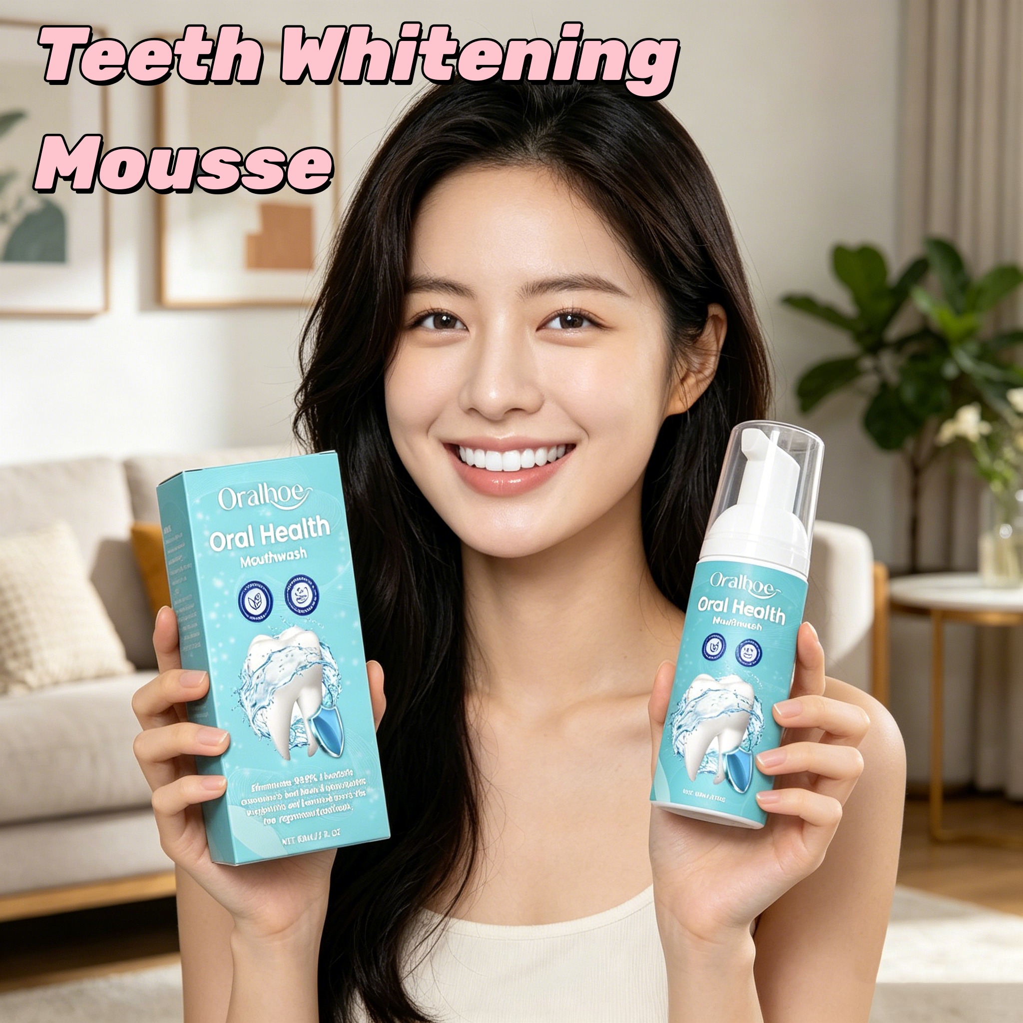 Teeth Whitening Mousse - Zahnaufhellungs-Mousse-Schaum Sanfte Tiefenreinigung Entfernt Kaffee-, Rauch-