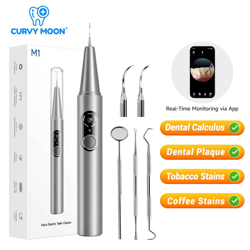 Teeth Whitening Products - CURVY MOON Sichtbarer elektrischer Ultraschall-Zahnreiniger mit