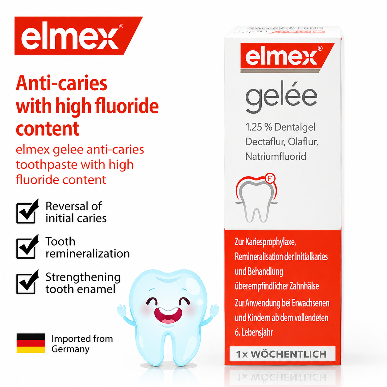 Teeth Whitening App - Elmex Gelee Gel Fluor Dental 25g