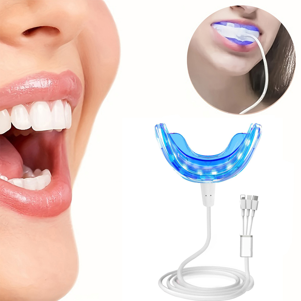 Teeth Whitening Q&M - Tragbare Zahnaufhellungslampe mit verbessertem Kaltlichtgel, entfernt