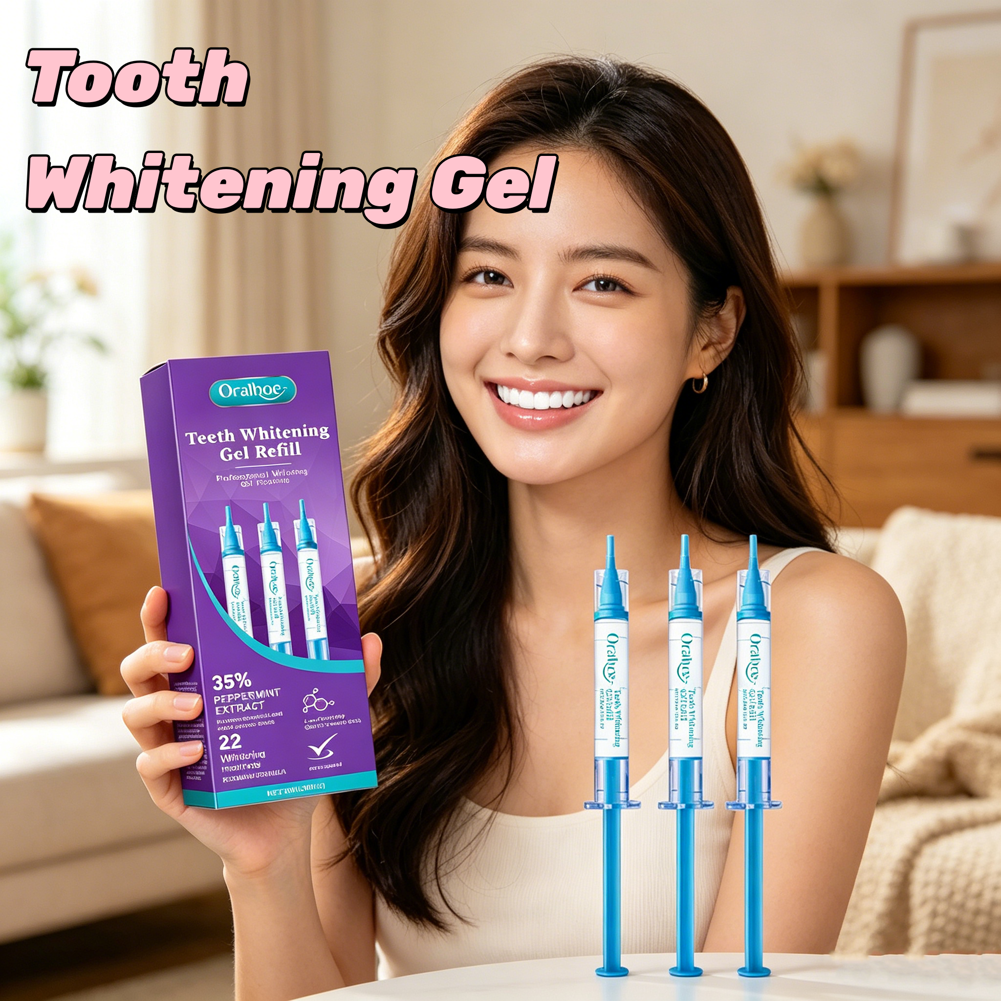 Teeth Whitening Gel Refills - ORALHOE Zahnaufhellungs-Gel Nachfüllpackung 3 Stück 3ml
