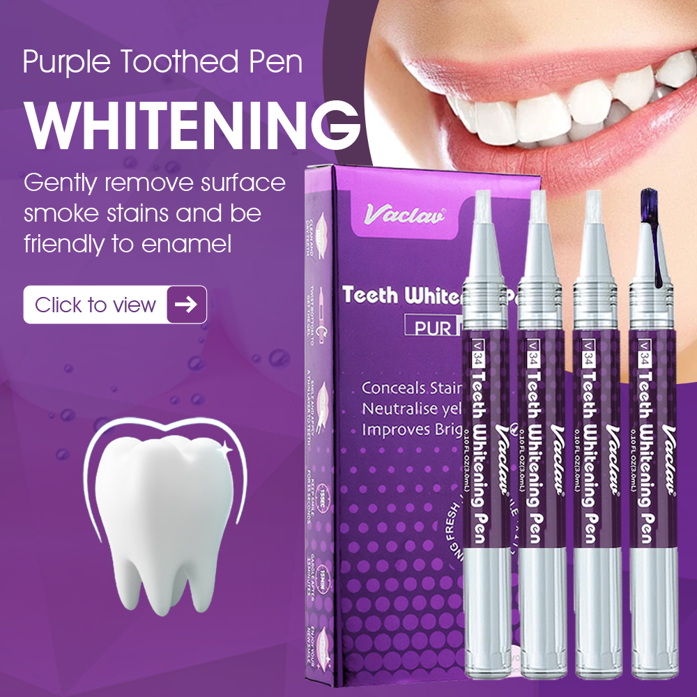 Teeth Whitening Q&M - Vaclav V34 Lila Zahnaufhellungs-Gelstift, sofortiger Zahnaufhellungs-Pigmentstift