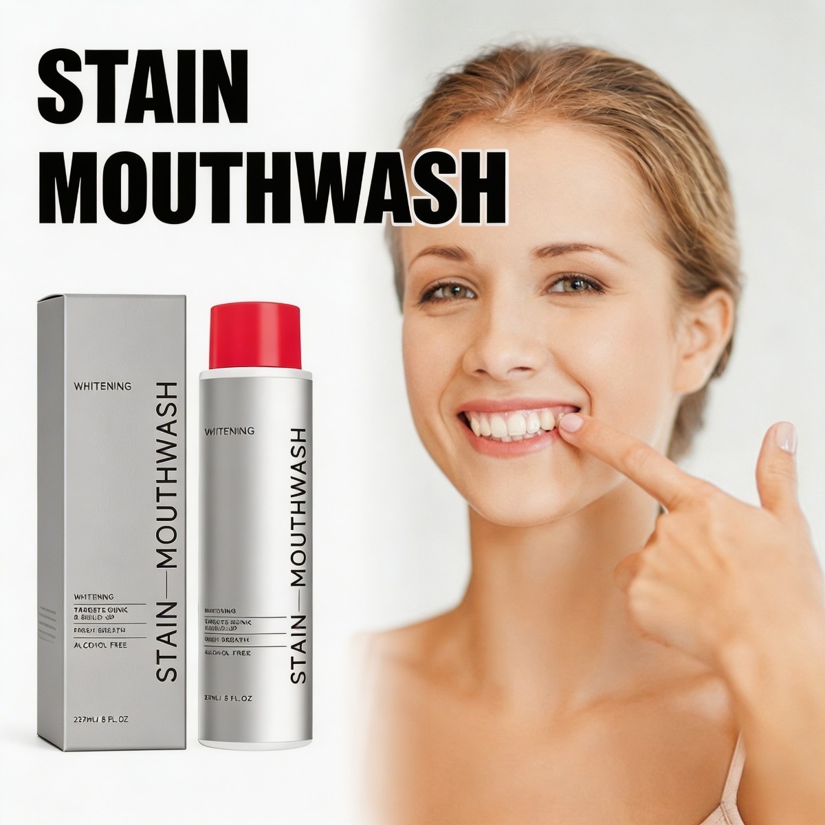 Fleckenbleichende Mundspülung, – Teeth Whitening Promotion Bewertung und Preis