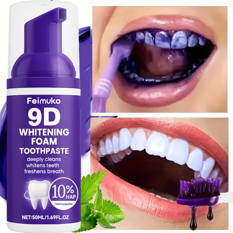 9D Lila Zahnaufhellungs-Zahnpa – Teeth Whitening Mousse Bewertung und Preis