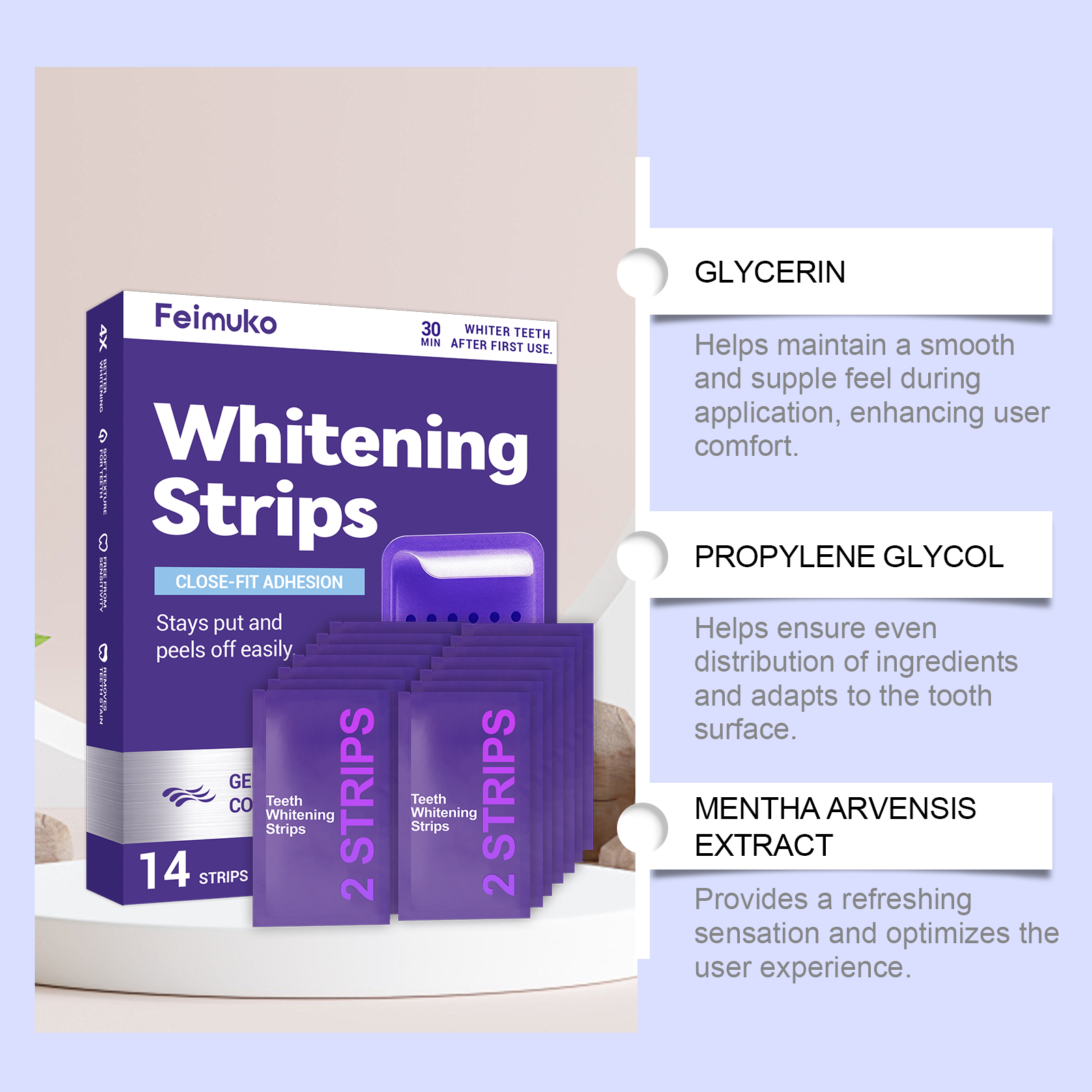 Lila Zahnaufhellungsstreifen M – Teeth Whitening Gel Refills Bewertung und Preis