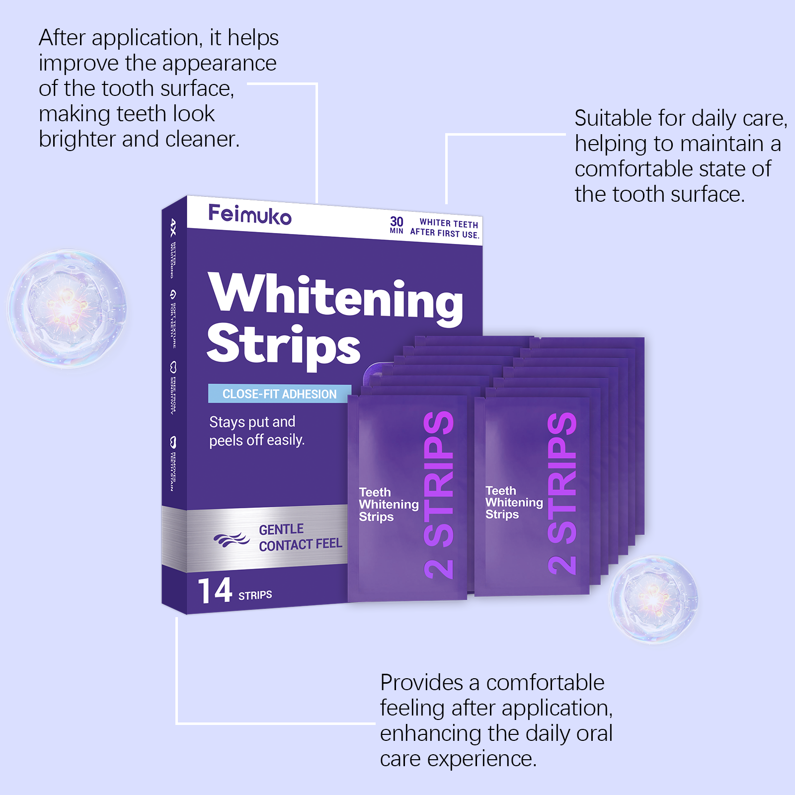 Lila Zahnaufhellungsstreifen M – Teeth Whitening Gel Refills Bewertung und Preis
