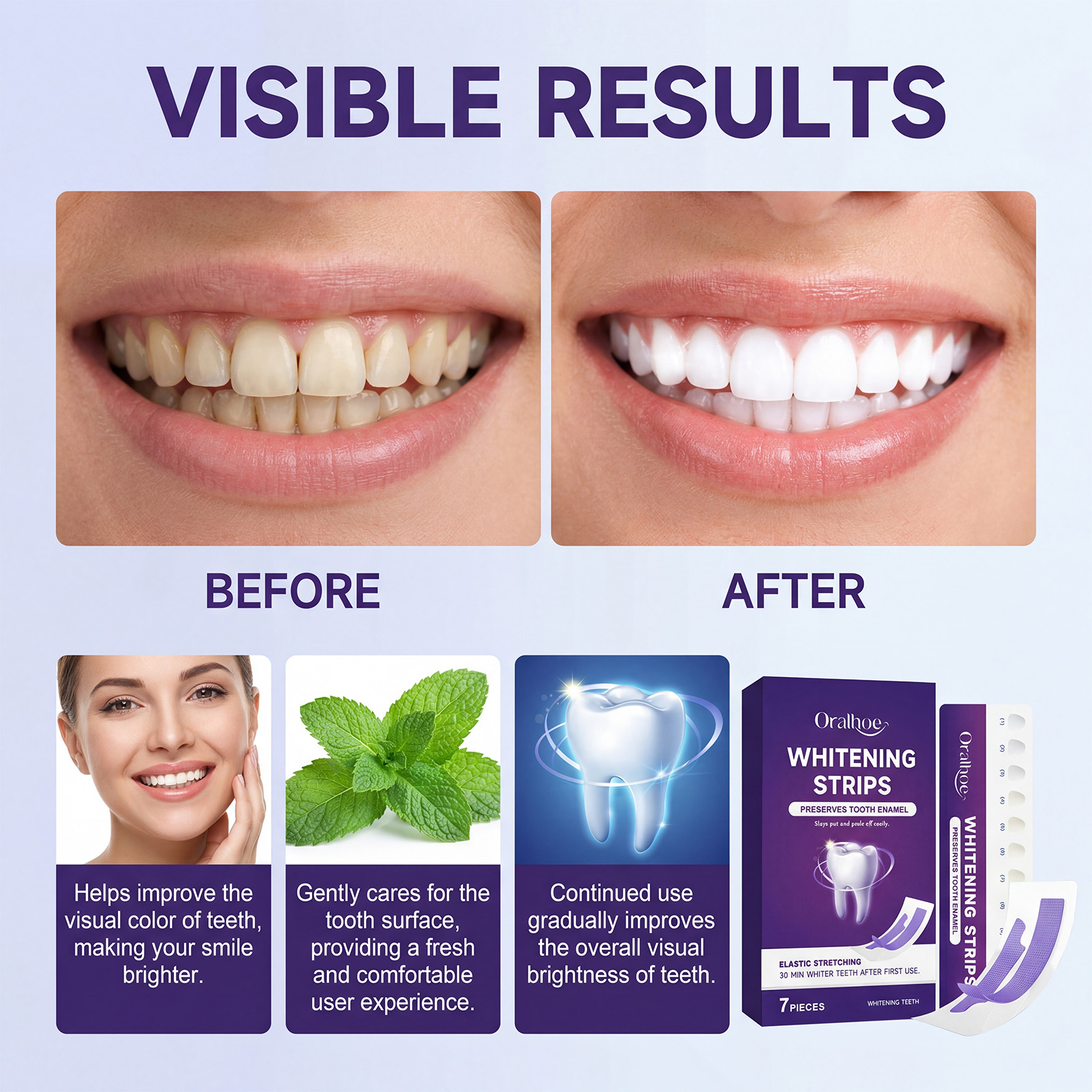 Lila Zahnaufhellungsstreifen:  – Teeth Whitening Gel Refills Bewertung und Preis