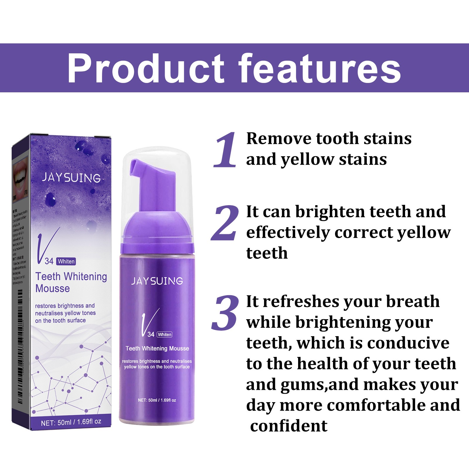 V34 Mousse Zahnreinigungs-Zahn – Teeth Whitening Mousse Bewertung und Preis