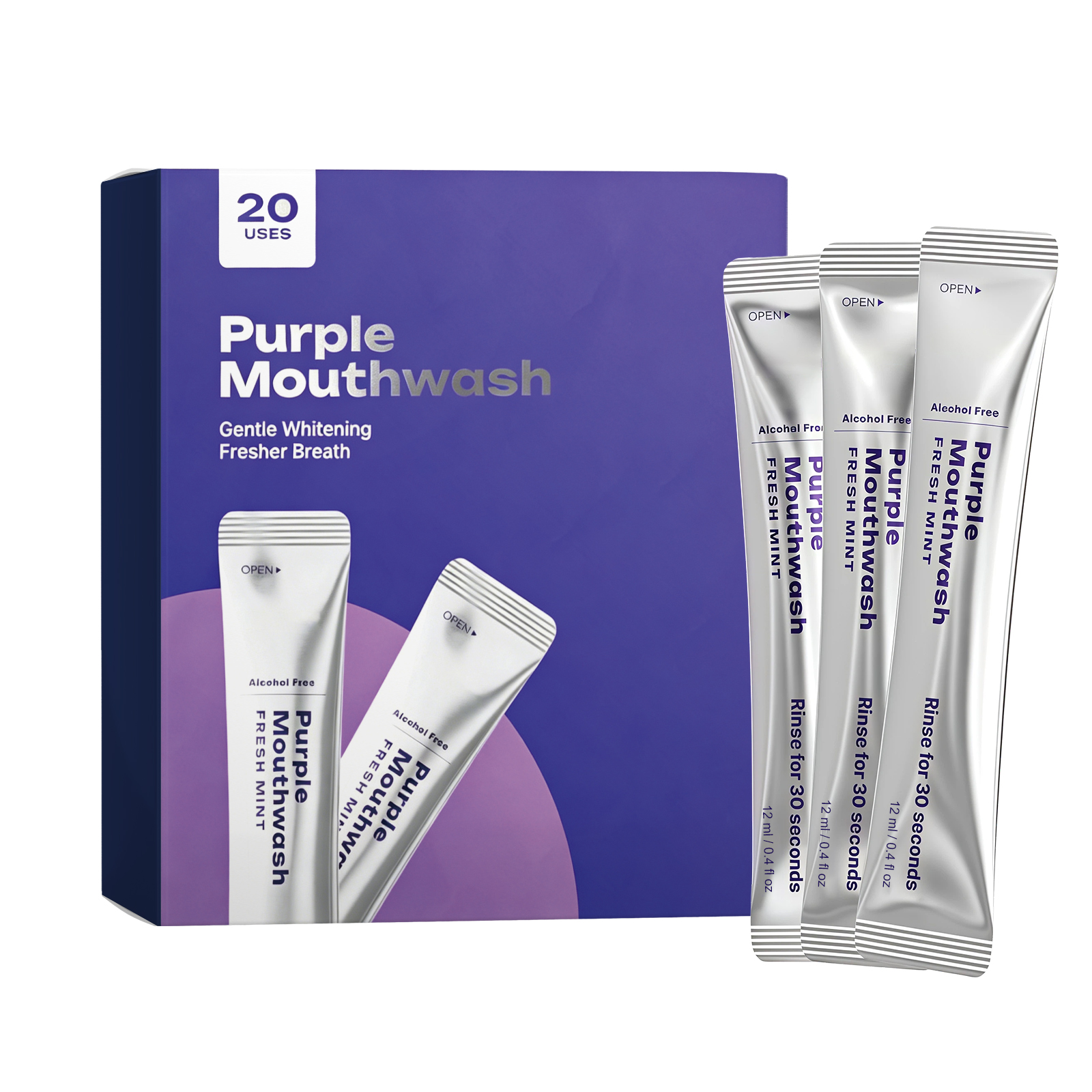 Lila Mundspülstreifen zur Unte – Teeth Whitening Promotion Bewertung und Preis