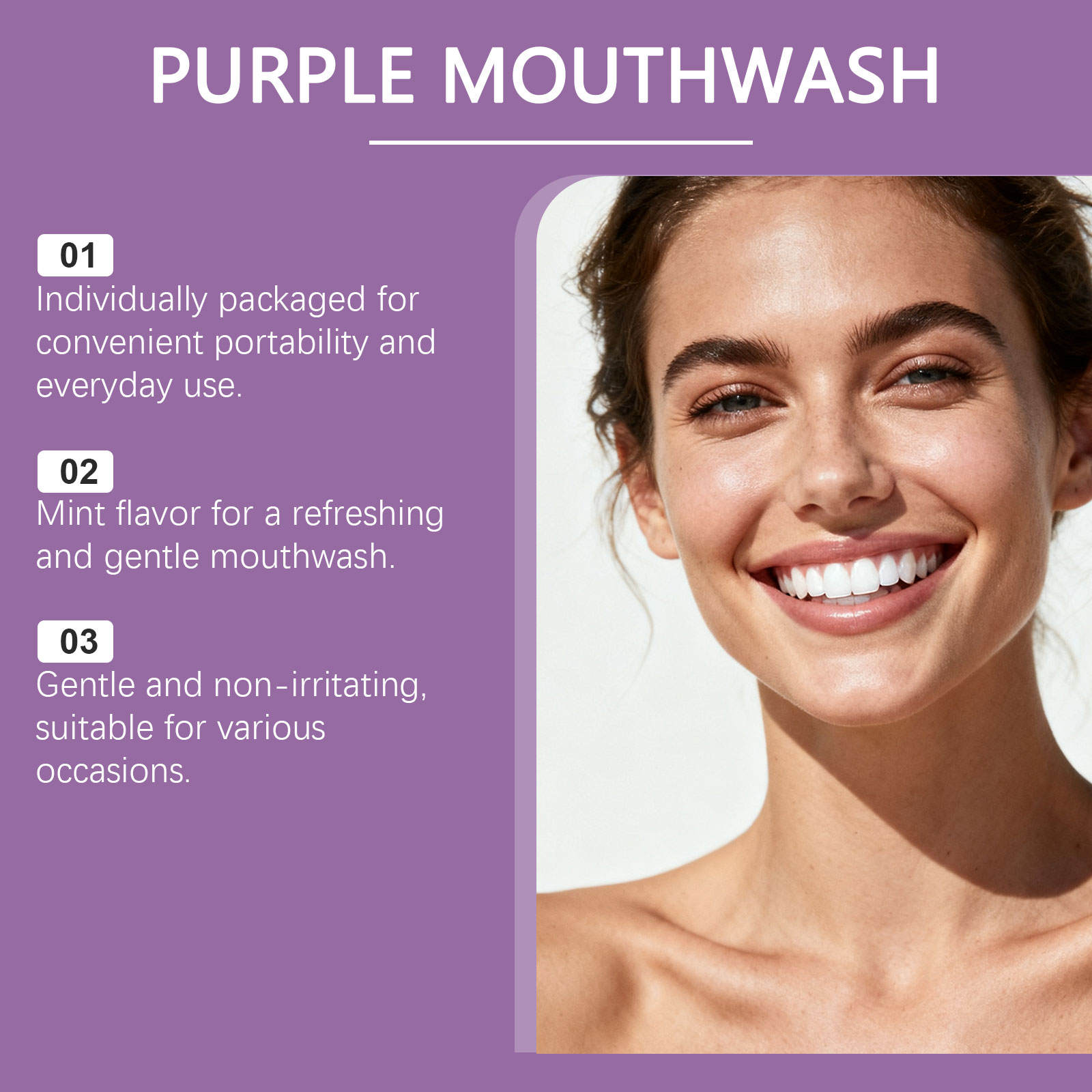 Lila Mundspülstreifen zur Unte – Teeth Whitening Promotion Bewertung und Preis