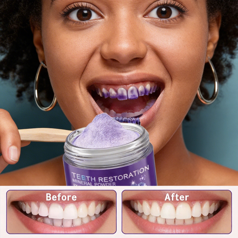 Lila Zahnrestaurations-Mineral – Teeth Whitening App Bewertung und Preis